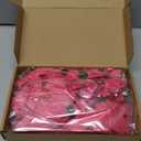 Geosar 24 Christmas Glitter Artificial Poinsettia Flowers Xmas Poinsettia Artificial Wedding Flowers Decorations Xmas Tree Ornaments with Clips for Party Favors, 6 Inch, 4 Inch, 3 Inch (Fuchsia)