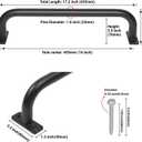 ESPETS 17 Inch 6 Pieces Black Metal Safety Handles for Playground - Swing Set Accessories Grab Handles, Playset Hand Grips, Indoor Monkey Bars for Jungle Gym, Playhouse, Climbing Frame