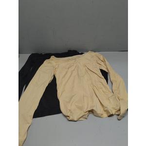 Women's Long Sleeve 2 Pack Black and Beige L