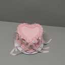 Shappy Cherry Bow Cake Decoration Pink Fake Heart Cake with Realistic Artificial Cherries Toppers and Bows Coquette Room Decor for Birthday Wedding Bridal Shower Party Supplies Dessert Display Photo Props