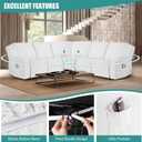 Ruaozz Sectional Sofa Covers Oversized L Shape 5 Seat Recliner Couch Covers - Washable Soft Extra Large Sectional Covers with Pockets (Ivory)