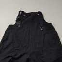 Yeokou Women's Cotton Linen Short Overalls Casual Summer Bib Shortalls with Pockets (Medium, Black)