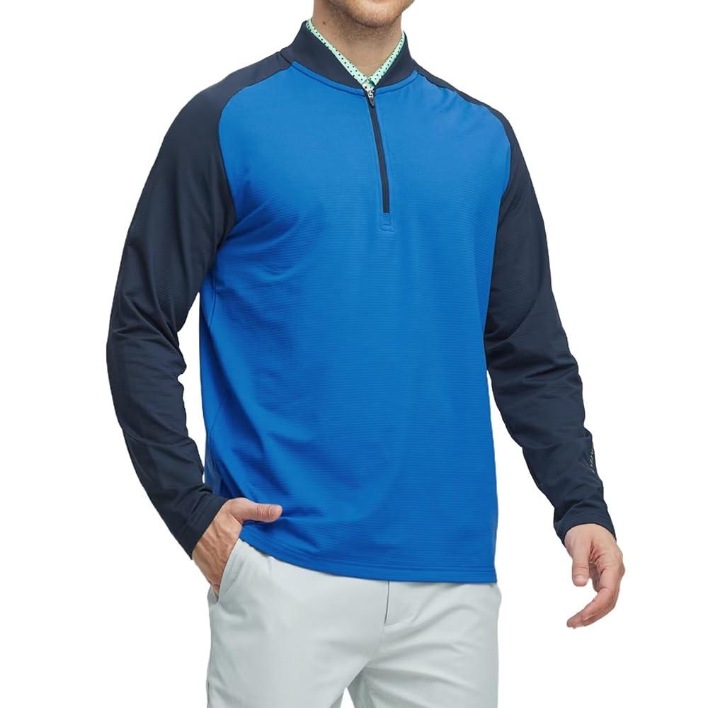 M MAELREG Quarter Zip Pullover Men Moisture Wicking Micro Fleece Performance Raglan Collarless Golf Sweatshirts for Men, XXL