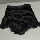 TERNEZ Shorts for Women Guipure Lace Velvet Shorts (Color : Black, Size : X-Small)