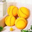 Gerrii 4 Pcs Softball 3D Sports Pillow Fluffy Plush Stuffed Throw Pillow Sport Theme Plush Stuffed Cushion Gift Decor (Softball)