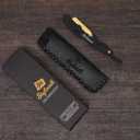 Professional Straight Edge Barber Razor  60 Single/30 Double-Sided Stainless Steel Blades for Men & Women, with Leather Case (Gold)