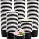 WUWEOT 120 Pack Paper Ice Cream Cups, 8 Oz Disposa Dessert Bowls, Party Supplies Treat Cups Food Cup for Hot and Cold Food, Soup, Sundae, Frozen Yogurt