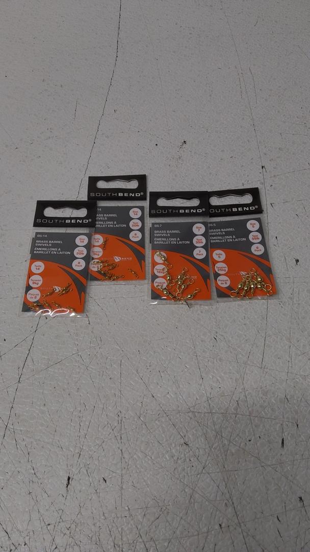 Brass Barrel Fishing Swivel Sizes 5, 7, 14 & 14 (6 Packs Each)