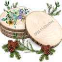 ZOCONE 4 Pcs Large Wood Slices 11-13 Inches Unfinished Rounds, Natural Paulownia Wooden Slices for Centerpieces, Round Wooden Discs Decoration with Bark, Wood Circles for Centerpieces for Painting