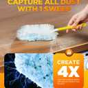 30 Count Duster Refill for Swiffer Duster with 1 Handle, One-Sided Disposable Dusters Refills with 4X Microfibers, Unscented Dusters for Cleaning Home, Furniture, Blinds & Vent