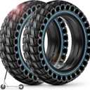 BANGTING 2PCS Upgrade 50/75-6.1 Electric Scooter Solid Tires, 8.5x2.0 Tires Tubeless for Gotrax GXL V2/XR/APEX, 8 1/2 x2 Tire Replacement for Hiboy S2, Xiaomi 3 Lite/3/Pro 2/1s/M365 (Blue (No tools))