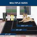Smiry Front Door Mat Outside Entrance, Heavy Duty Sturdy Natural Rubber Doormat, Trap Dirt and Moisture, Easy Clean Low Profile Mats for Indoor Outdoor Entry, Irregular Triangle (29.5x17, Black)