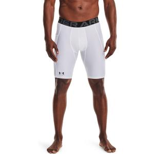Under Armour Men's HeatGear Long Shorts (Large Tall, White/Black)
