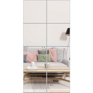 Ruomeng Full Length Wall Mirror Tiles - 10" x 10" x 8Pcs Frameless Full Body Mirror Tiles Wall Mounted Mirror for Home Gym Vanity Bedroom, Living Room