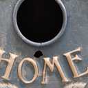 Rustic Blue Metal Bird House, Decorative Bird House with Happy Home Accents & Bird Topper, Standing Design Bird Home - Ideal Outdoor Garden Decor