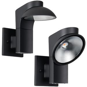 LLUOTE LED Outdoor Wall Light,Lamp Head 350 ° Angle Adjustment, 10%-100% Dimmable, 1200LM3000K, IP65 Waterproof for Outdoor Decor, Exterior Waterproof Lanterns,for Patio Front Door Entryway, 1-Pack Black
