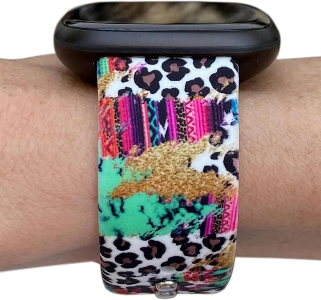 Smart Watch Bands for Women, Printed Silicone Watch Band Compatible with Fitbit Versa 3, Versa 4, Fitbit Sense & Sense 2, Soft Sport Ladies Watches Strap Replacement