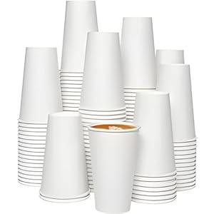 500 Pack 20 oz Coffee Cups, 20oz Disposable White Paper Cups Great for Home, Office, Event, Party, Restaurant, Hot & Cold Drinks. [500 Count] 20 Ounce Large XL Leak-Free Cups.