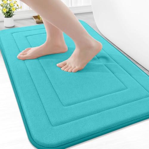 Arotive Memory Foam Bathroom Rug Mat 30x20, Ultra Soft and Absorbent Bath Mat, Machine Wash Dry, Comfortable Bath Rug Carpet for Bathroom Floor, Tub and Shower, Teal