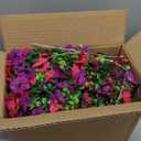 2 pcs Artificial Faux Bougainvillea Flowers Plants for Outdoor Outside Summer Decoration, Fake Silk UV Resistant Long Trailing Vines for Front Door Porch Planter Balcony (Rose Deep Lotus)