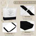 Paterr 12 Sets Thank You Appreciation Gifts Leather Notebooks Canvas Tote Bags Ballpoint Pens for Employee (Chic Colors)