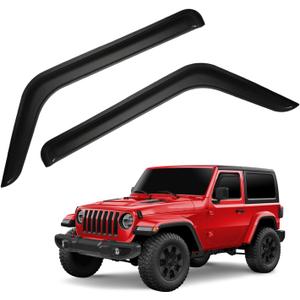 Rain Guards Compatible with 2018-2025 Jeep Wrangler JL 2-Door,Tape-On Side Window Visor Wind Deflector Vent Visors Car Accessories