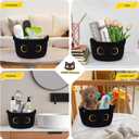 Small Storage Basket, Black Cat Cotton Rope Baskets Woven Blasket for Nursery, Blanket Basket Baby Toy Storage Organizer With Ears for Gifts Cat Dog Bin Toys 8.54.5 inches