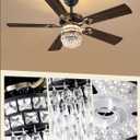 Fanbulous 48 Inch Crystal Chandelier Fan with 22w LED, Fandelier Ceiling Fan with Light, Dimmable, 3CCT, 6-Speeds, Quiet DC Motor, Ceiling Fan Chandeliers, Modern Ceiling Fans for Bedroom, Living Room