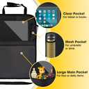 Backseat Car Organizer, 2 Pack Kick Mats Back of Seat Protectors bag with Touch Screen, Waterproof Seatback Covers for Kids, Multifunctional Universal Automotive Storage Pockets, Travel Accessories