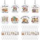 24 Pcs Book Lover Gifts Book Club Acrylic Keychains for Books Lovers Readers Librarian Bookish Club Gifts