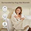 Weighted Blanket Queen Size for Adults,15lbs Jacquard Sherpa Heavy Blanket for Calming and Relax, Dual Sided Ultra Soft Fuzzy Throw Blanket with Glass Beads, 48" x 72", Cream White