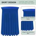 BDDC Cocktail Table Covers - 2 Pack 32"x 43" Royal Blue Cocktail Table Tablecloth with Natural Wavy Round Table Skirt Fitted High Top Table for Bar Wedding Party Banquet