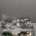 Christmas Lighted Wreath for Front Door, 28 Inches Pre-Lit 35 LED Lights Silvery Artificial Holiday Wreath with Silver Ornaments for Indoor Outdoor Home Decorations