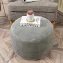 Asuprui Pouf Ottoman Unstuffed Pouf Ottoman Foot Rest No Filler Foot Stool Floor Pouf 20x20x12 Inches Fuzzy Chair Floor Chair Foot Rest with Storage for Living Room Bedroom Light Gray Pouf Cover