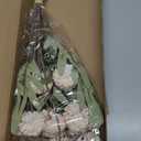 Ling's moment Pompon Mum Artificial Flower, 5pcs Faux Silk Mini Chrysanth with Stems, Bulk Fake Wedding Filler Flowers for DIY Bouquet Centerpieces Arrangements Shower Decorations, Beige