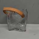 Glass Purse Vase for Flowers Clear Vases for Centerpieces Glass Bag Vase with Leather Handle Small Bag Vases for Decor Decorative Fish Bowl for Home Wedding Decor