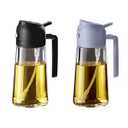 TrendPlain 16oz/470ml Glass Olive Oil Sprayer for Cooking  2 in 1 Olive Oil Dispenser Bottle for Kitchen Gadgets and Air Fryer Accessories, Salad, BBQ - 2 Black