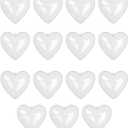 15 Pcs Hearts Shape Box, Home Decorations Clear Heart Ornaments Balls Fillable Plastic,DIY Bauble Balls for Birthday Wedding Party Tree Craft Christmas Xmas Decorations