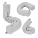 Dot&Dot Twist Memory Foam Travel Pillow for Airplanes - Travel Neck Pillow for Sleeping - Airplane Pillow for Neck Support, Chin, Lumbar and Leg - Adjustable, Bendable Neck Roll Pillow