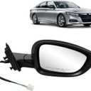 Right Side Door Mirror Compatible with Honda Accord EXL Hybird Touring 2018-2022 3-Pins Black Replace HO1321328 76208-TVA-A02