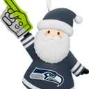 Hallmark NFL Seattle Seahawks Santa Fan Christmas Ornament, Gifts for Sports Fans