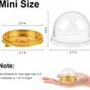 Zezzxu 50 Pack Mini Cake Containers, Clear Plastic Small Cupcake Boxes with Dome Lids for Individual Chocolate Covered Cookies, Strawberry, Mooncake (Gold)