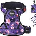 Petmolico No Pull Dog Harness Set with Leash Attachment Easy Control Handle Reflective Harness Vest Small Breed, Puppy Vest and Leash Set with Poop Bag Holder, Medium - Purple Peach. Size S
