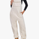 Fleece Warm Overalls Winter Adjustable Strap Bibs Loose Casual Jumpsuits Fuzzy Ski Pants with Pockets Size 140