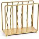 Mluyeri Napkin Holder for Table,Gold Modern Iron Standing Napkin Dispenser for Paper Napkins & Kitchen Dining & Countertops Cocktail Upright Napkin Holder Dispenser Suitable for All Room Decors, 2.56"D x 6.42"W x 5.7"H