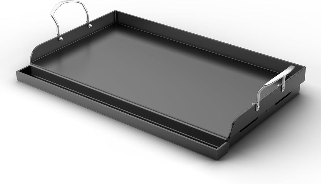 25"x16" Nonstick Cast Iron Griddle for Gas Grill - 23lb Heavy Duty - Universal Flat Top with Reinforced Ridges & High Sidewalls, Fits Gas/Charcoal Grills (Weber, Charbroil, Nexgrill)