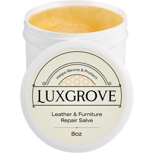 LUXGROVE Leather & Furniture Repair Salve- Polisher, Leather Cleaner and Conditioner for Furniture - UV Protectants Help Prevent Cracking or Fading, for Car Seat, Couch, Shoe, Purse, Boot - 8oz
