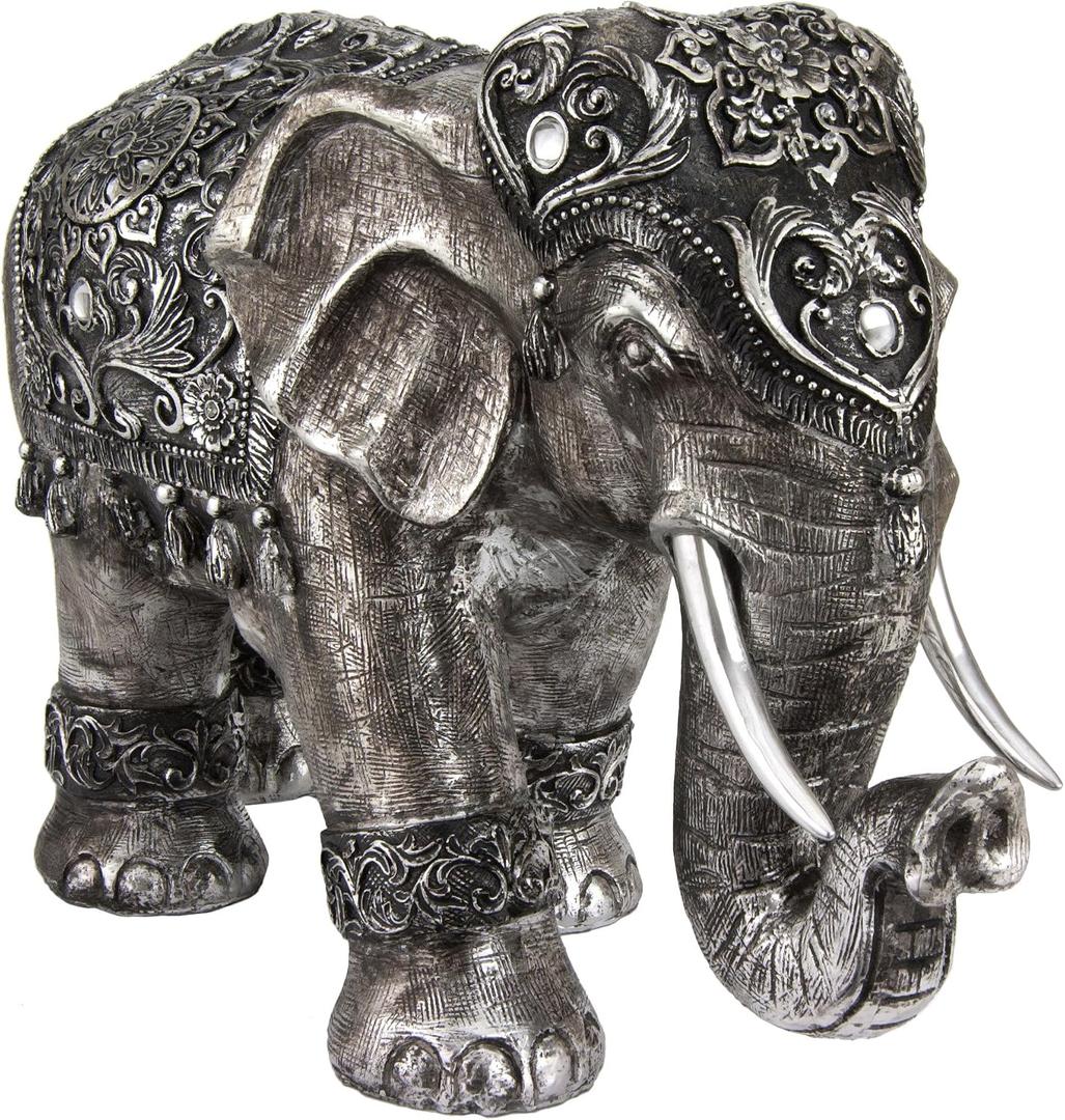 Red Lantern 20" Auspicious Elephant Statue