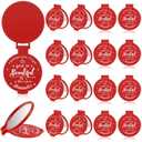 18 Pcs 2.76 Inch Inspirational Compact Mirror Bulk Women Small Gifts Graduation Party Favors Purse Mirror Pocket Mini Stuffer Items for Adult Coworker Cheerleader Employee (Red)