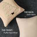 DFXSZ Christmas Pillow Covers 18x18 Yellow Line Beige Christmas Tree Decoration Soft Plush Faux Fur Jacquard Throw Pillows for Bedroom Sofa Holiday Festivals Winter Home Decor PTK062C18